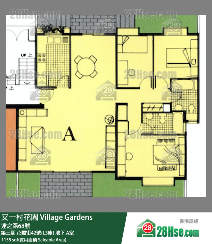 又一村花園 第三期花圃街42號(L3座)地下 A室 平面圖