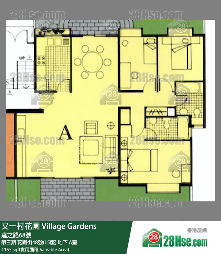 又一村花園 第三期花圃街48號(L5座)地下 A室 平面圖