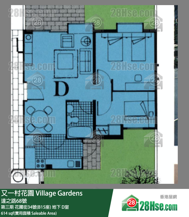 又一村花园 第三期花圃街34号(B15座)地下 D室 平面图