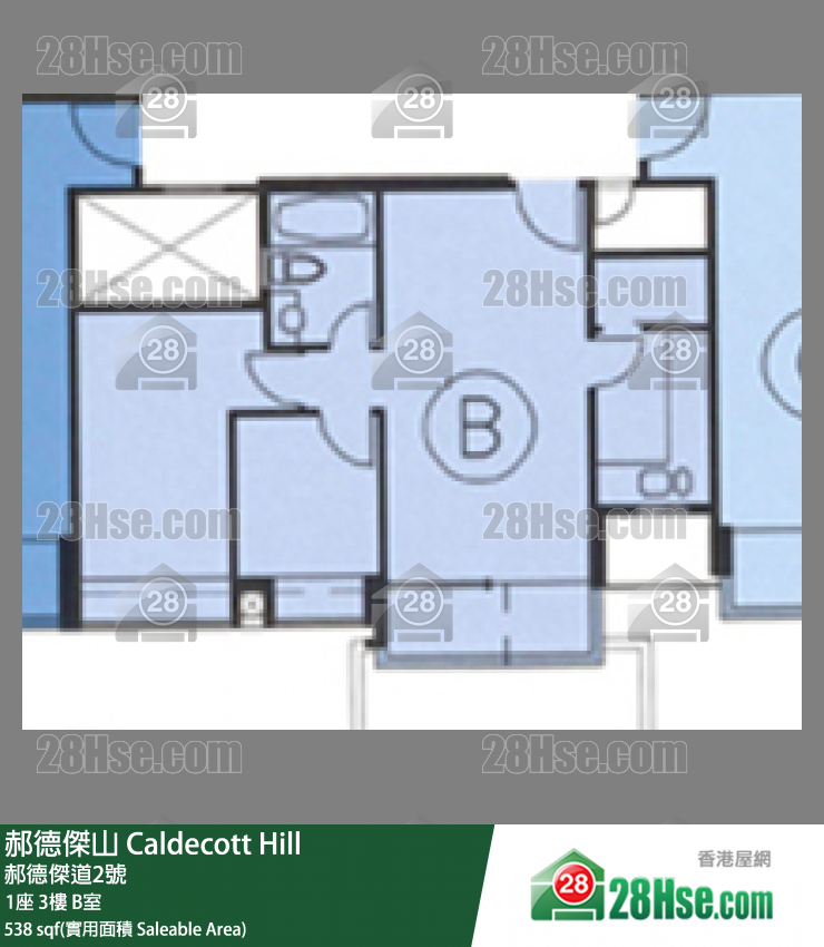 郝德傑山 1座3樓 B室 平面圖