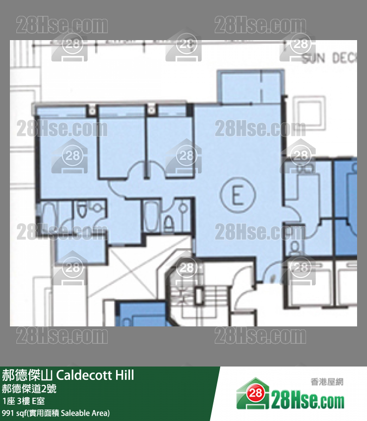 郝德傑山 1座3樓 E室 平面圖