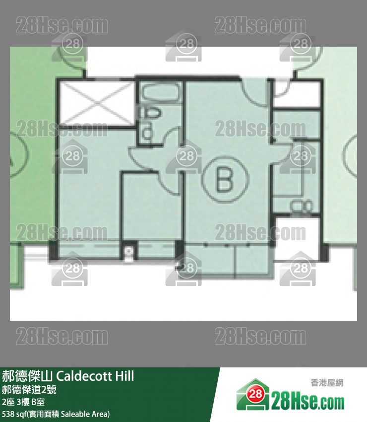 郝德傑山 2座 3樓 B室 平面圖