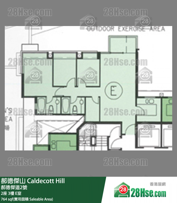 Caldecott Hill,  Flat E, 3/f, Tower 2 FloorPlan