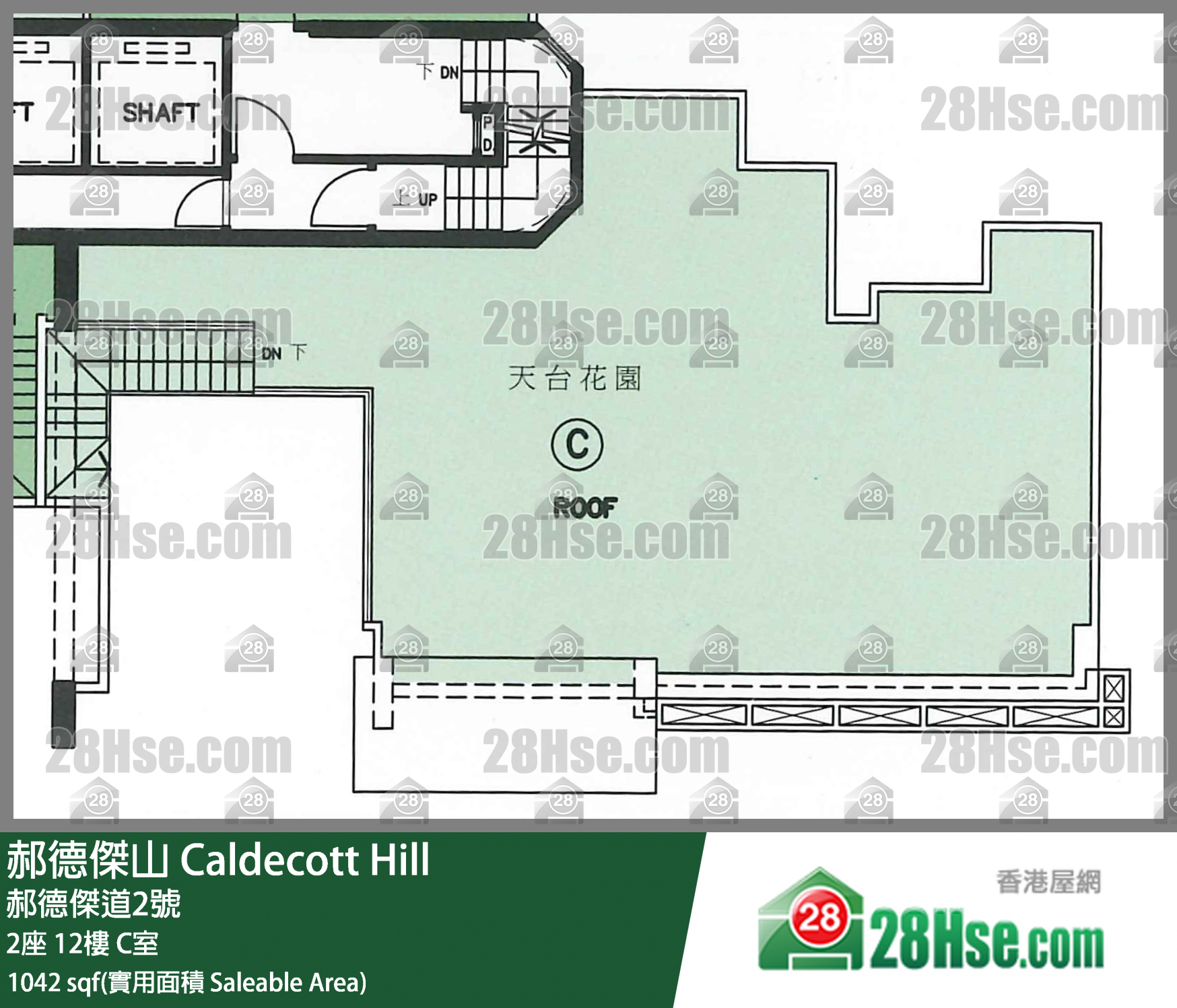 郝德杰山 2座12楼 C室 平面图