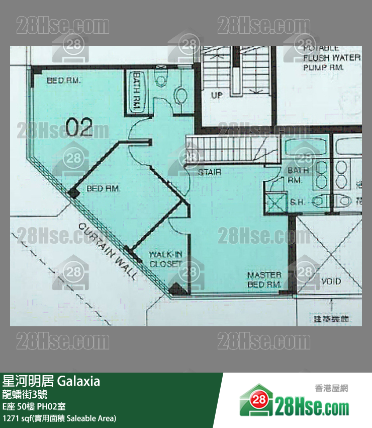 星河明居 E座50樓 PH02室 平面圖
