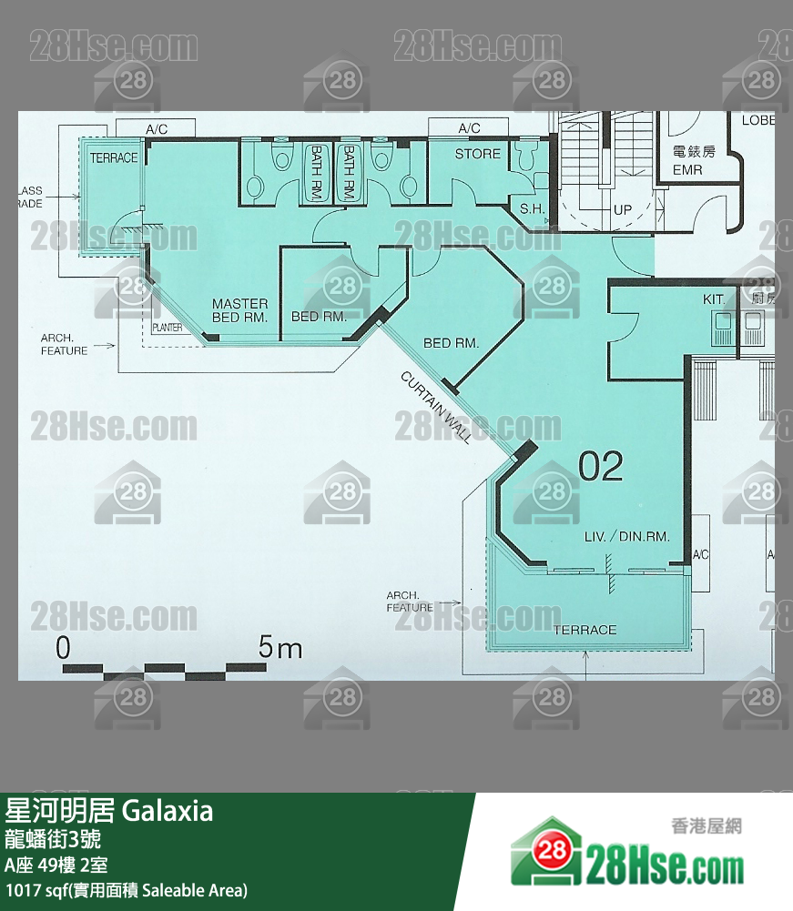 星河明居 A座49樓 2室 平面圖
