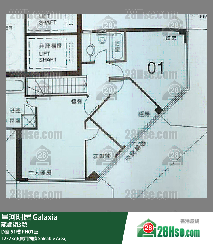 星河明居 D座51楼 PH01室 平面图
