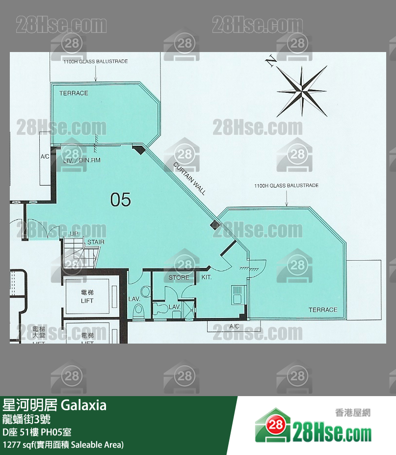 星河明居 D座51樓 PH05室 平面圖
