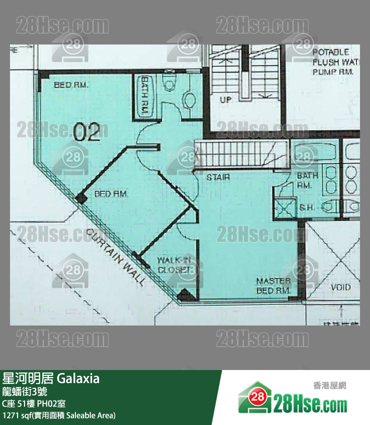 星河明居 C座51樓 PH02室 平面圖