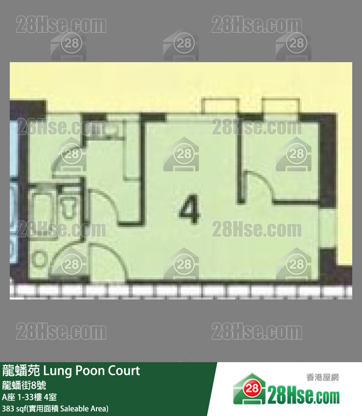 龍蟠苑 A座 27樓 4室 平面圖