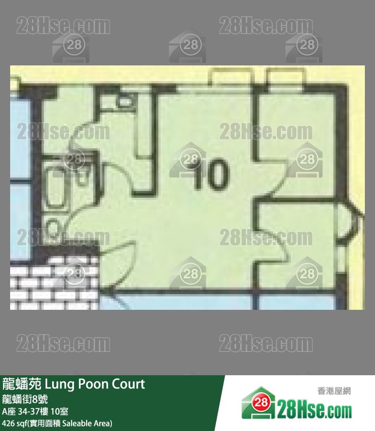 龍蟠苑 A座36樓 10室 平面圖
