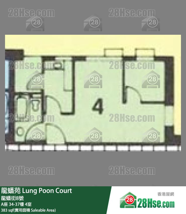 龍蟠苑 A座37樓 4室 平面圖