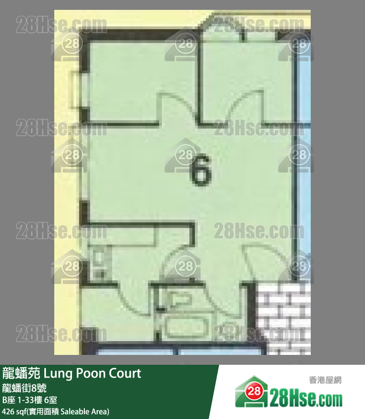 龍蟠苑 B座30樓 6室 平面圖