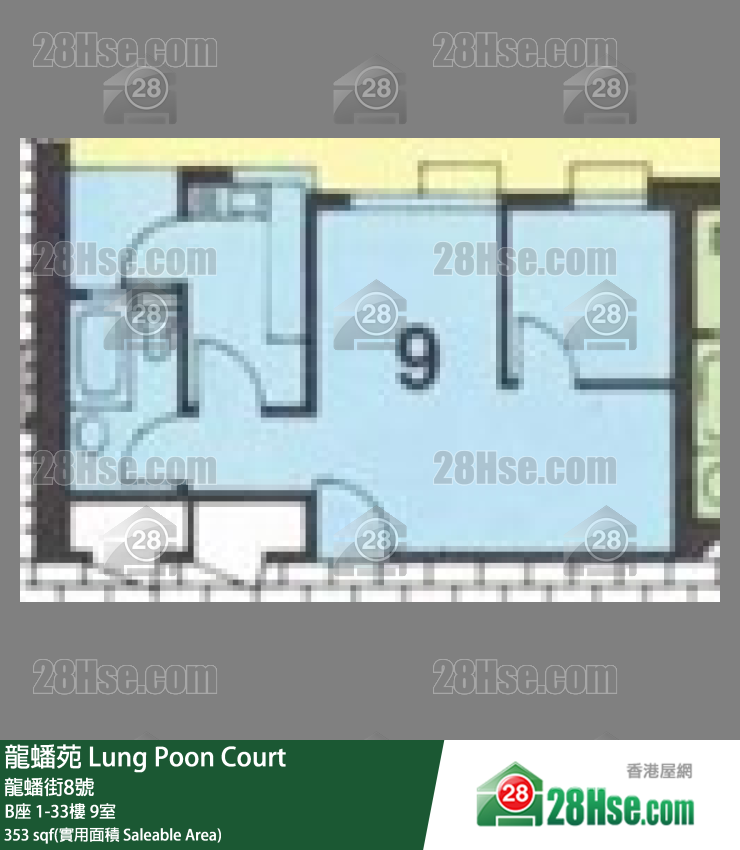 龍蟠苑 B座 27樓 9室 平面圖