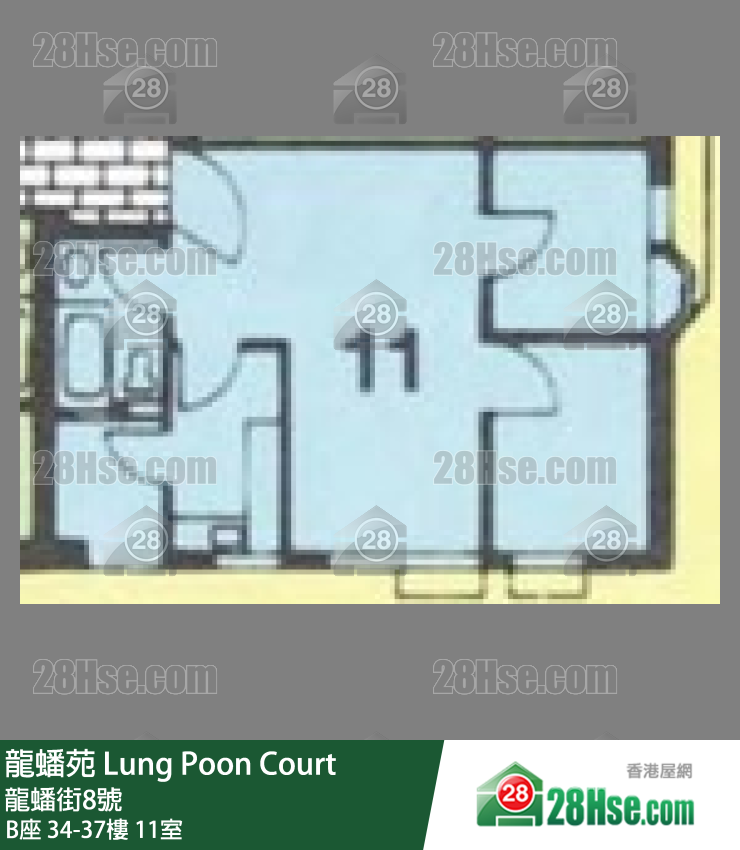 龍蟠苑 B座37樓 11室 平面圖