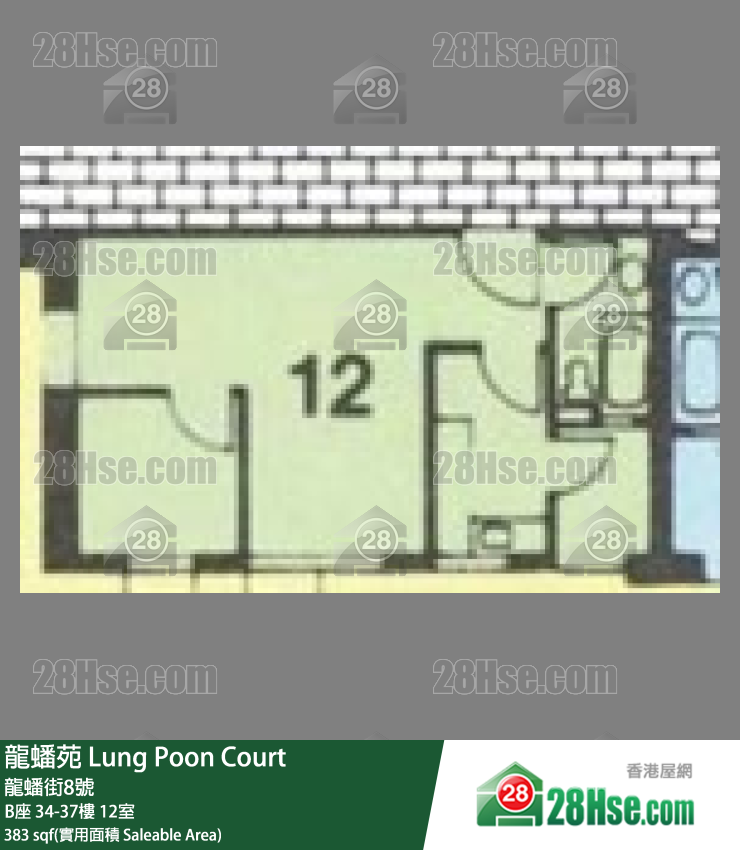 龍蟠苑 B座37樓 12室 平面圖