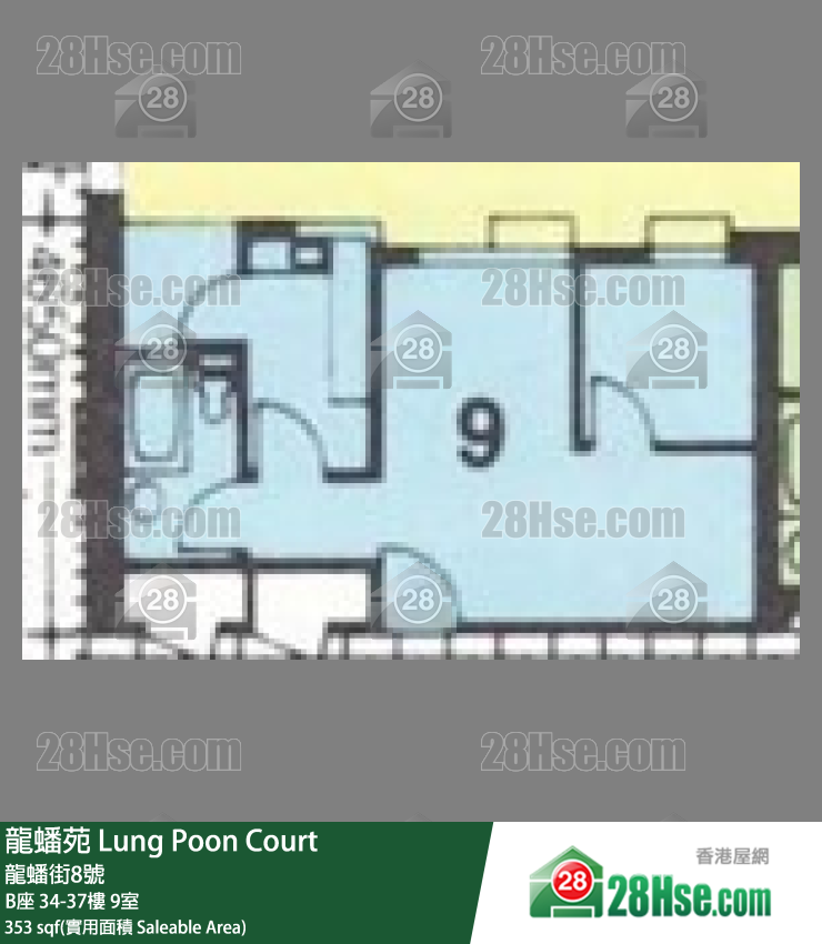 龍蟠苑 B座35樓 9室 平面圖