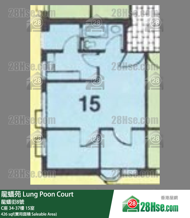 龍蟠苑 C座36樓 15室 平面圖