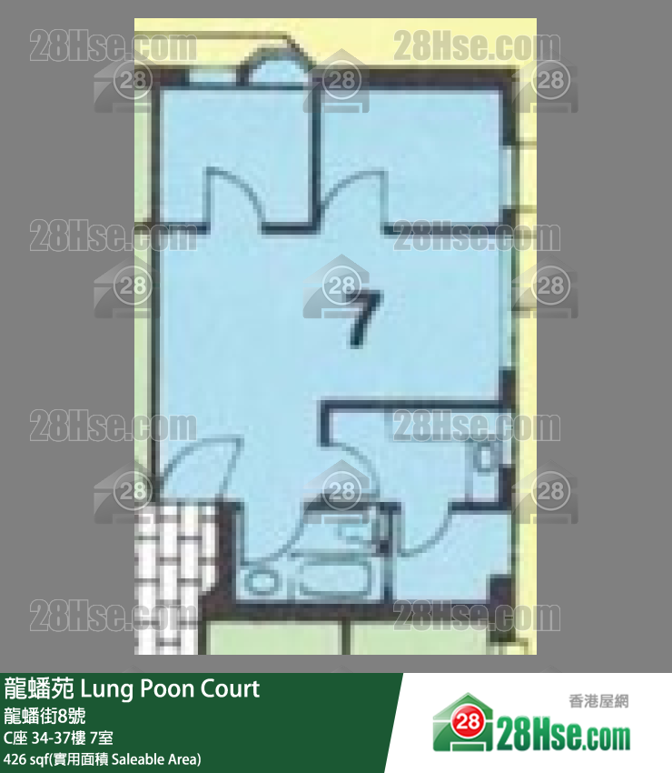 龍蟠苑 C座35樓 7室 平面圖