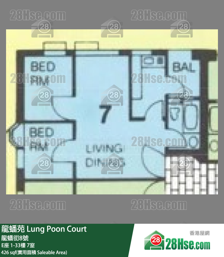 龍蟠苑 E座5樓 7室 平面圖