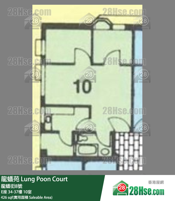 龍蟠苑 E座36樓 10室 平面圖