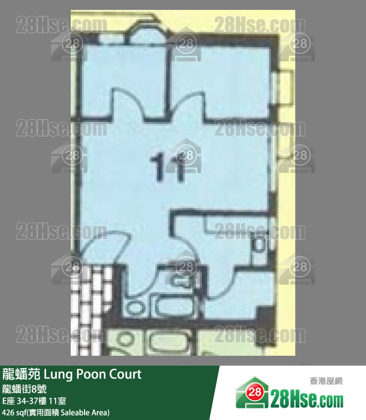 龍蟠苑 E座37樓 11室 平面圖