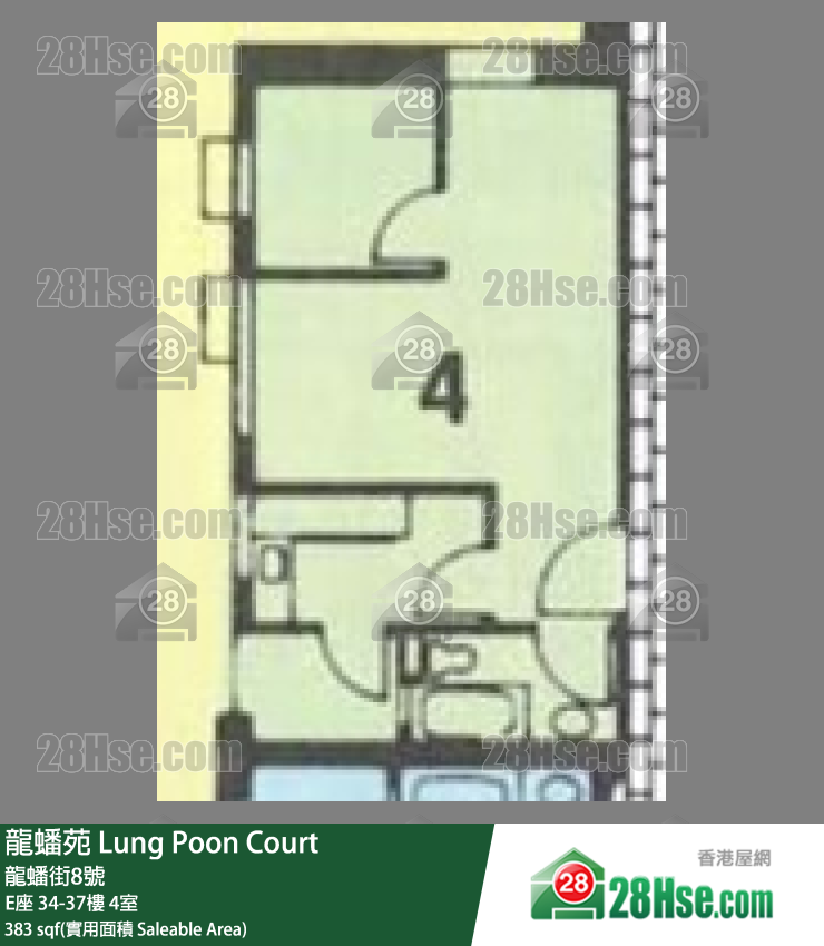 龍蟠苑 E座35樓 4室 平面圖
