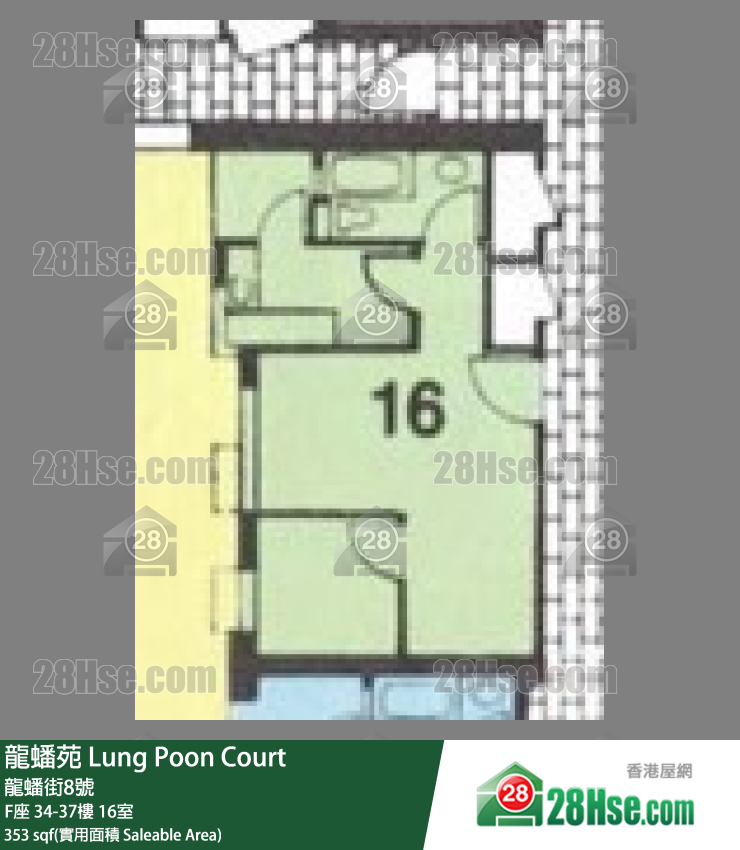 龍蟠苑 F座37樓 16室 平面圖