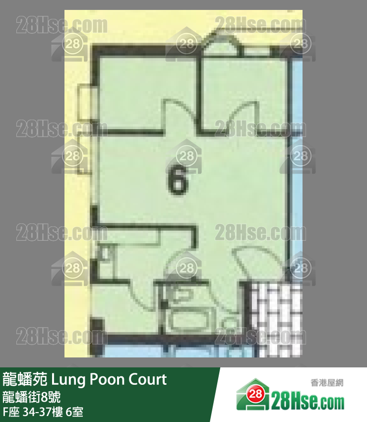 龍蟠苑 F座35樓 6室 平面圖