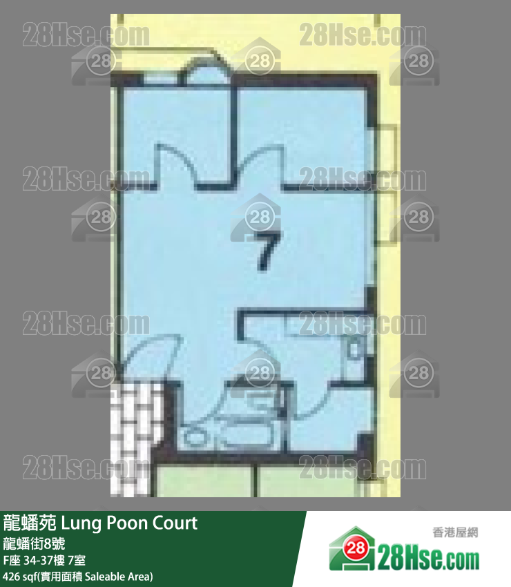 龍蟠苑 F座36樓 7室 平面圖