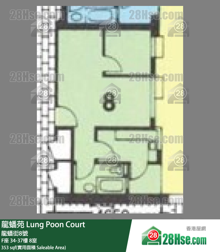 龍蟠苑 F座 35樓 8室 平面圖