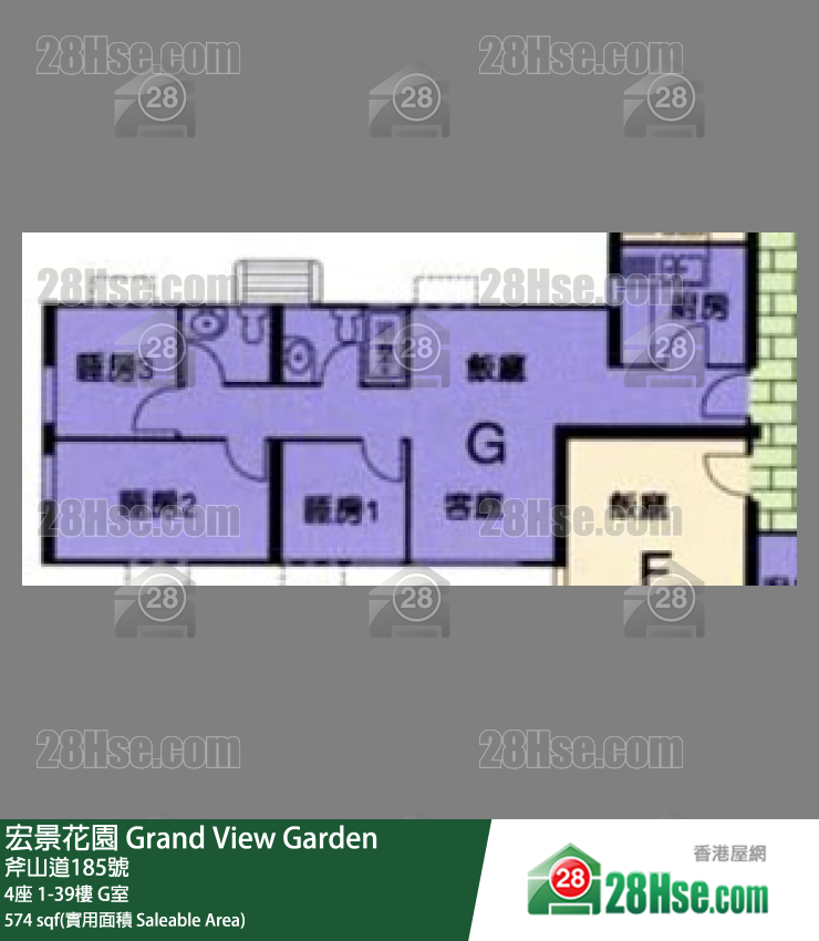 宏景花園 4座35樓 G室 平面圖