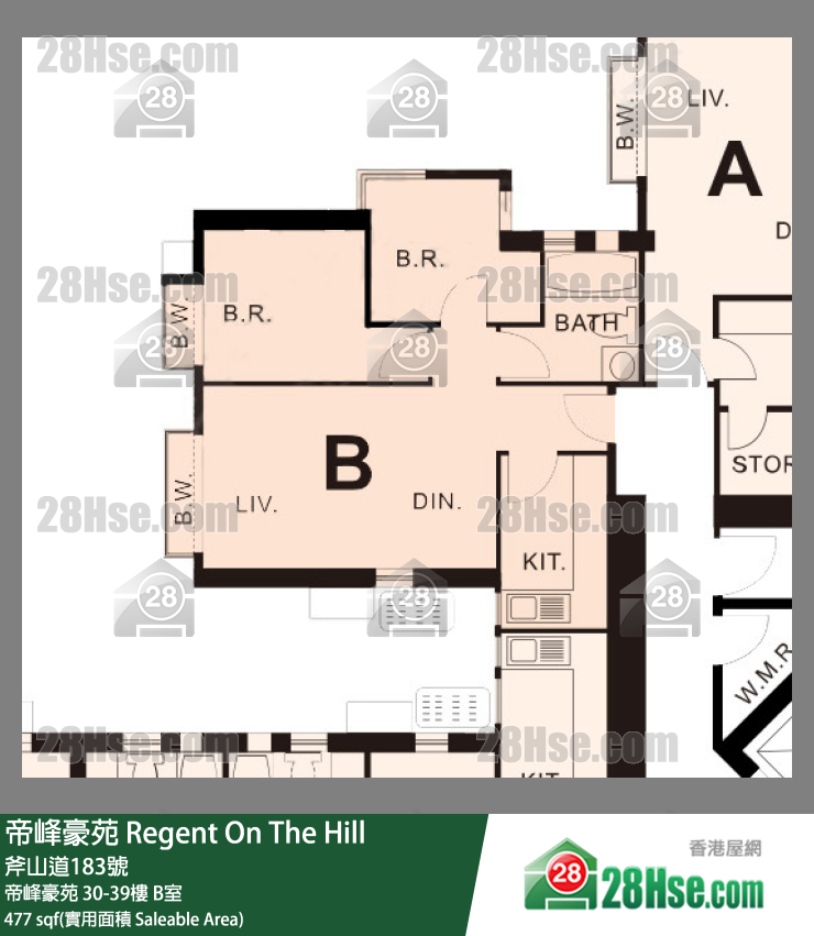 帝峰豪苑 帝峰豪苑30楼 B室 平面图