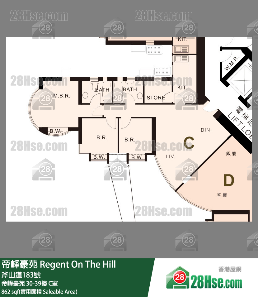 帝峰豪苑 帝峰豪苑31楼 C室 平面图