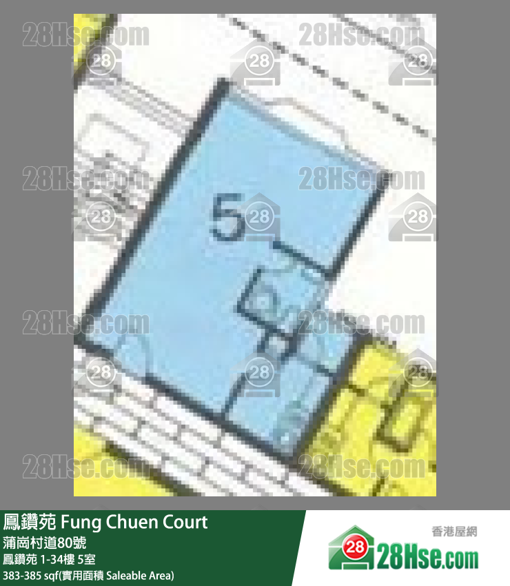 凤钻苑 凤钻苑20楼 5室 平面图