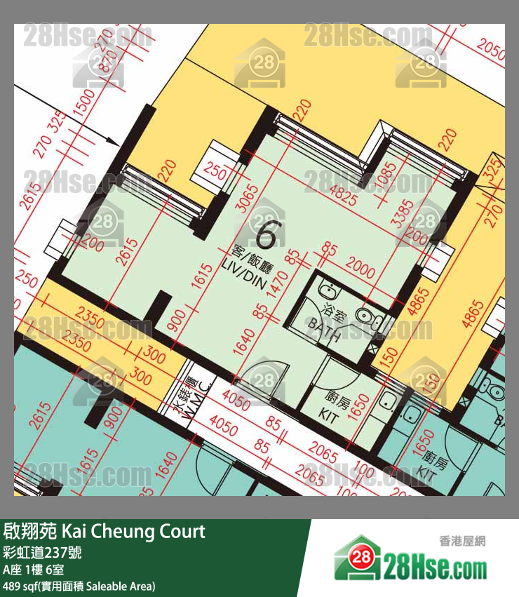 啟翔苑 A座 1樓 6室 平面圖