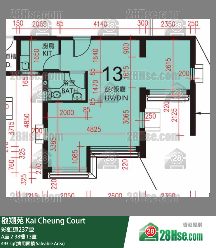 启翔苑 单位平面图(由 28Hse 提供)