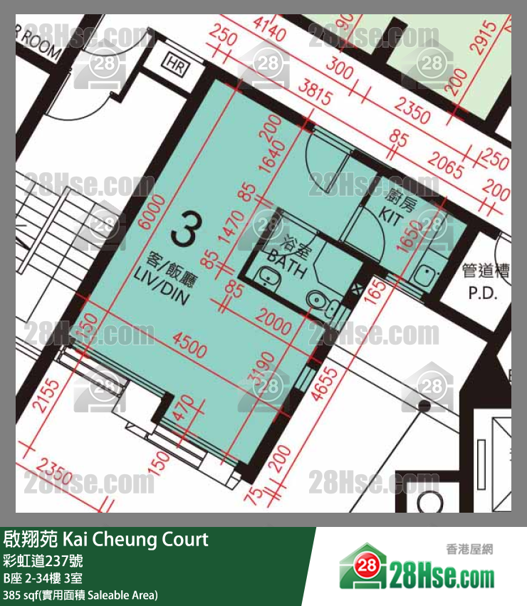 Kai Cheung Court Unit FloorPlan (Provided by 28Hse)