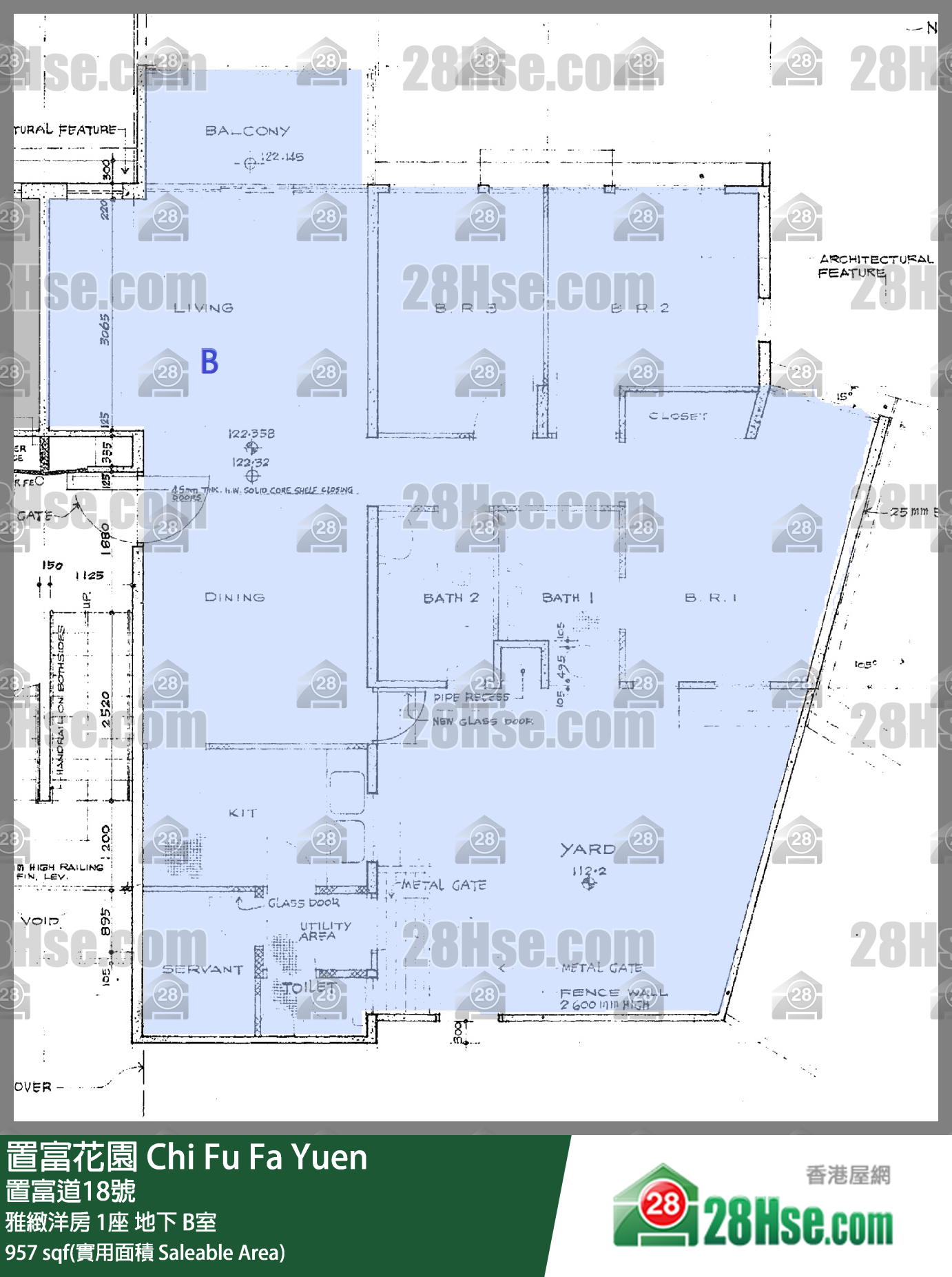 置富花園 雅緻洋房7座地下 B室 平面圖
