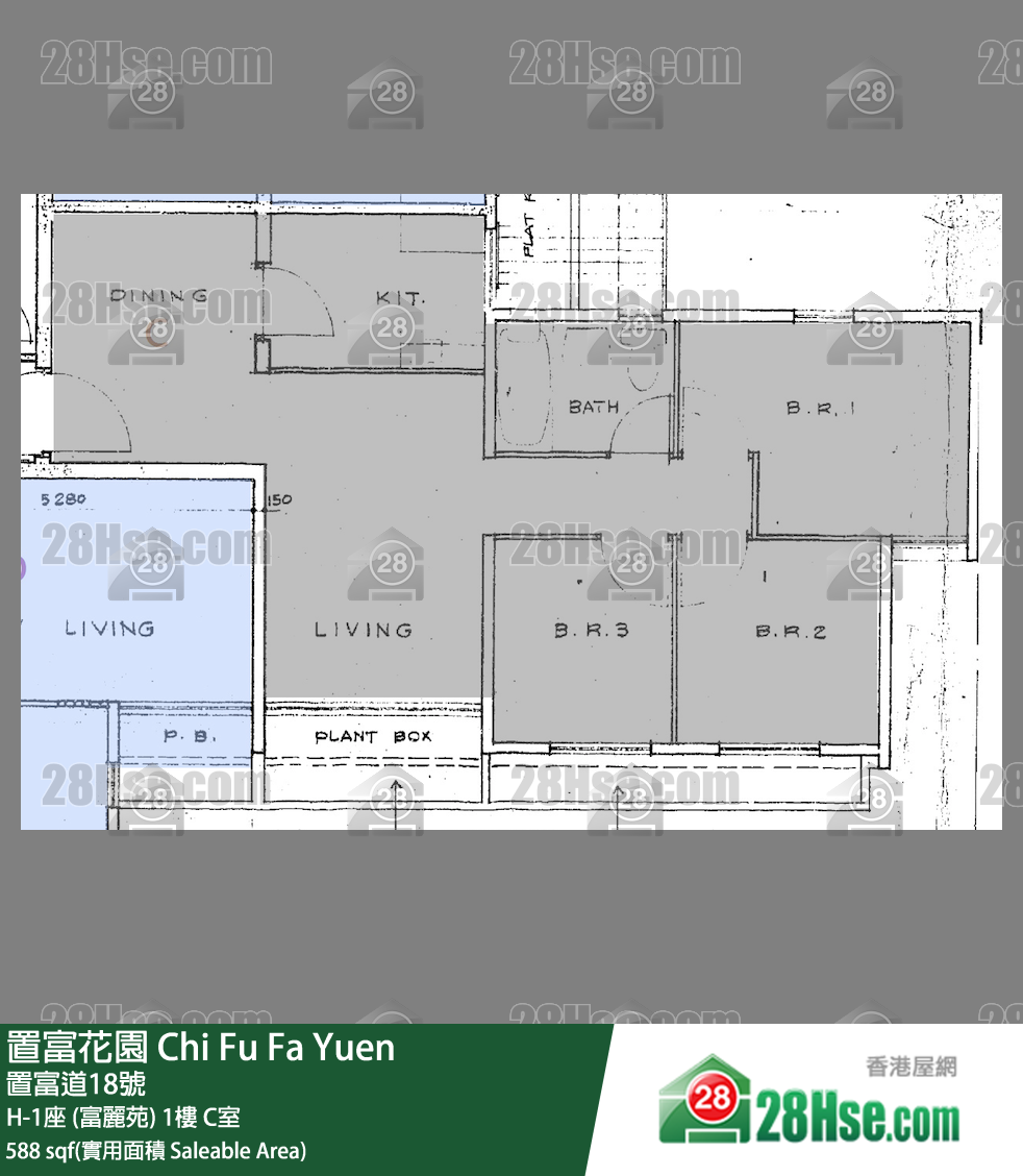 置富花園 大廈 H-1座 (富麗苑) 1樓 C室 平面圖