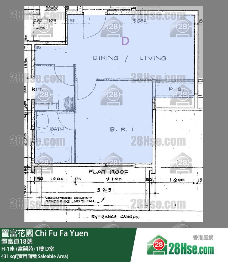 置富花園 大廈H-1座 (富麗苑)1樓 D室 平面圖
