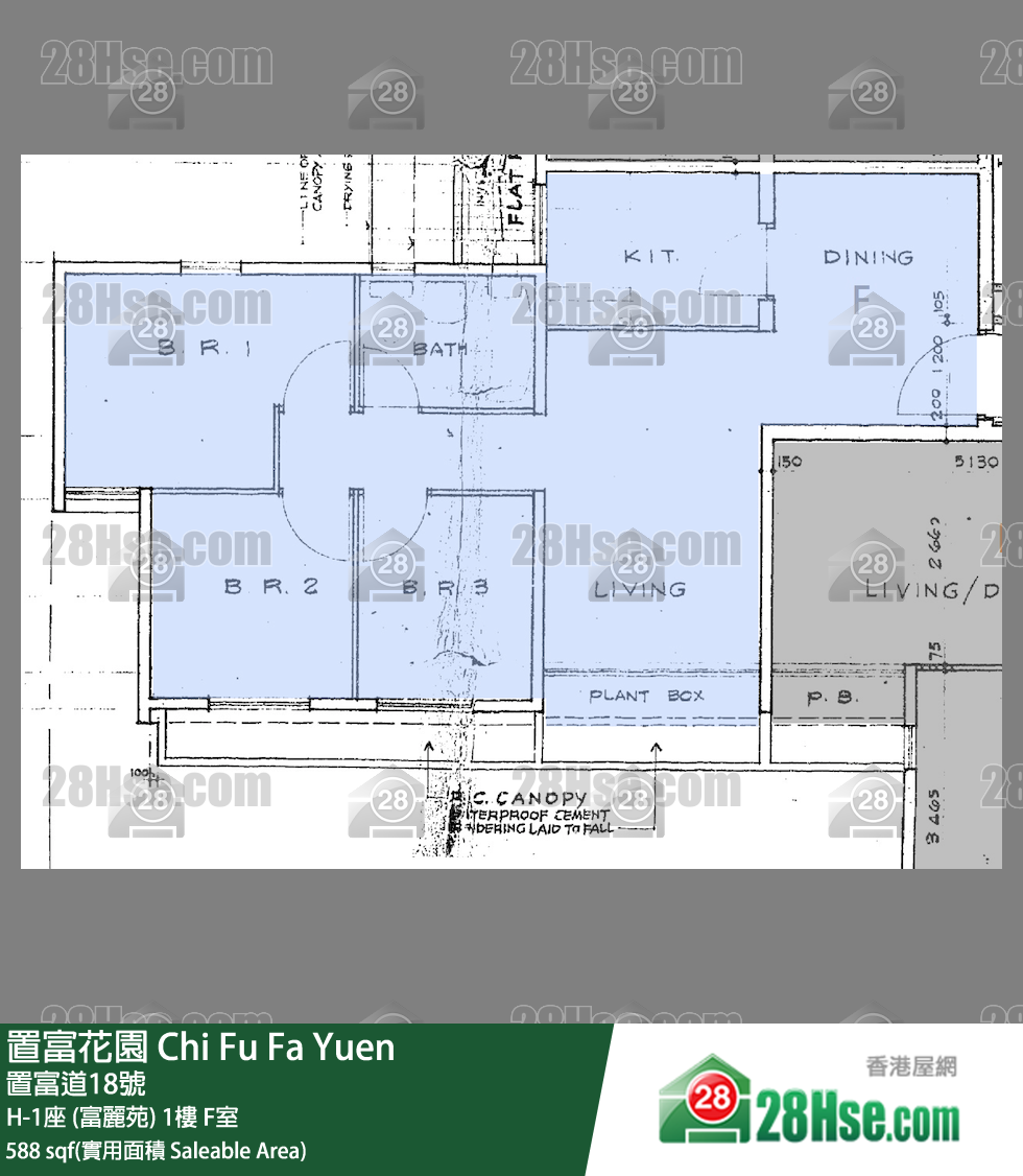 置富花園 大廈H-1座 (富麗苑)1樓 F室 平面圖