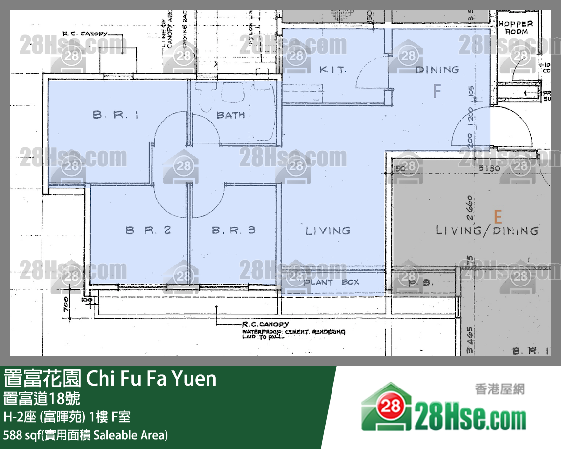 置富花園 大廈H-2座 (富暉苑)1樓 F室 平面圖