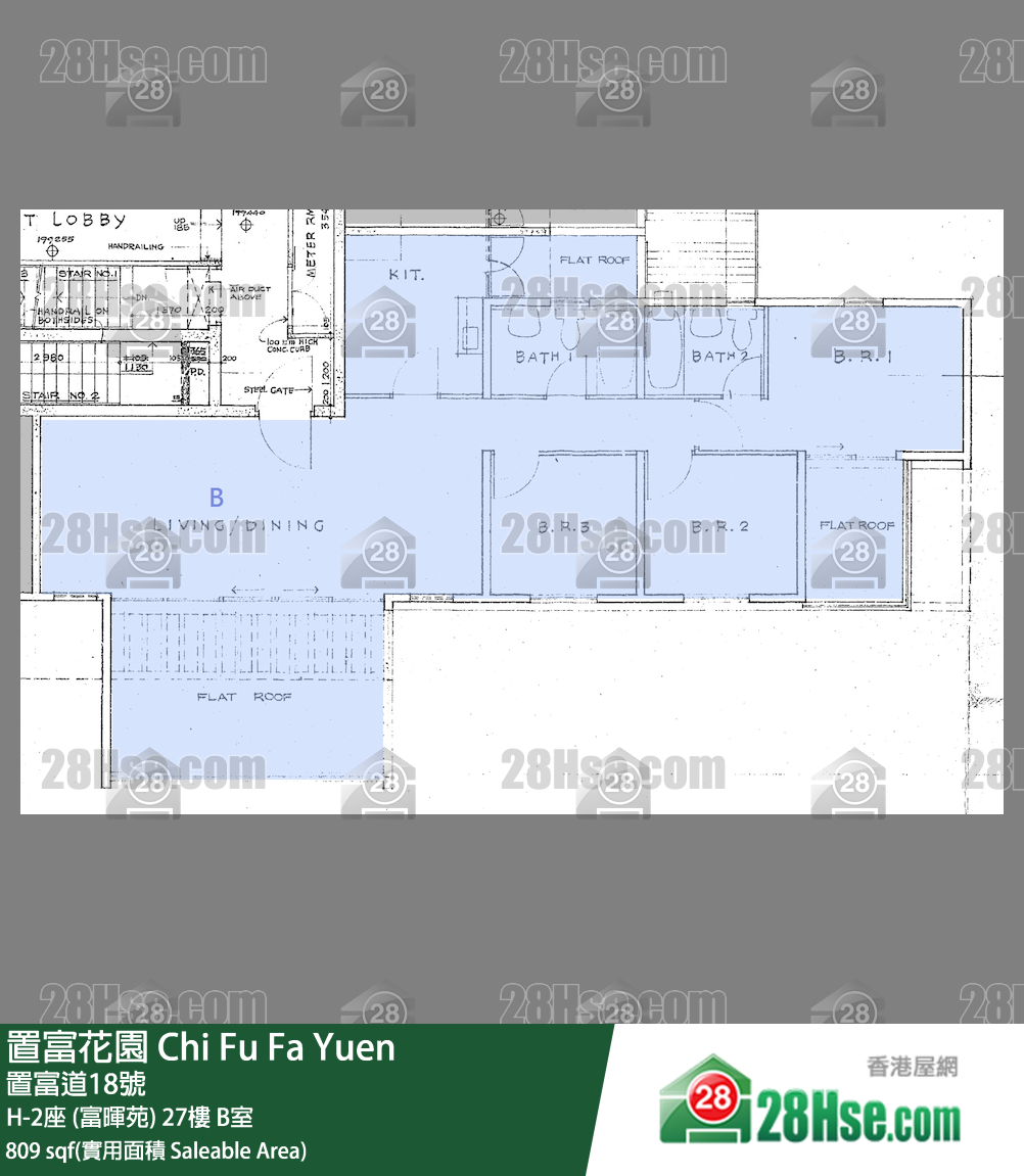 置富花园 大厦H-2座 (富晖苑)27楼 B室 平面图