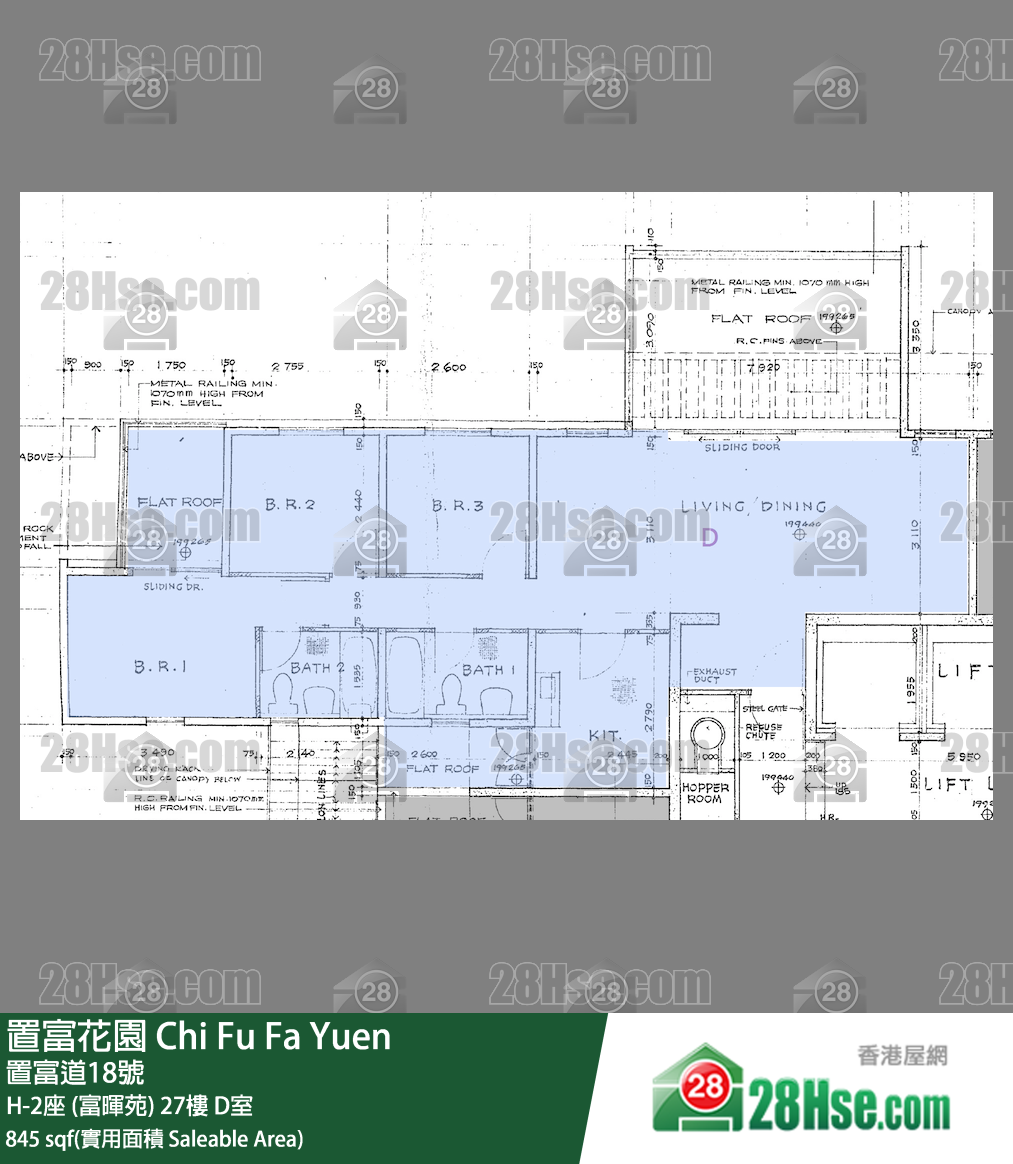 置富花園 大廈H-2座 (富暉苑)27樓 D室 平面圖