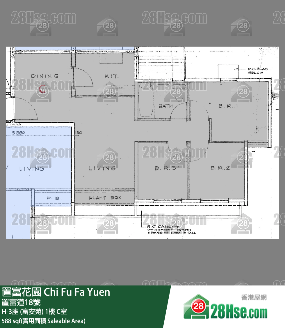 置富花园 大厦H-3座 (富安苑)1楼 C室 平面图