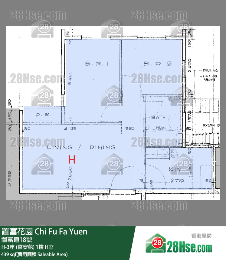 置富花園 大廈H-3座 (富安苑)1樓 H室 平面圖