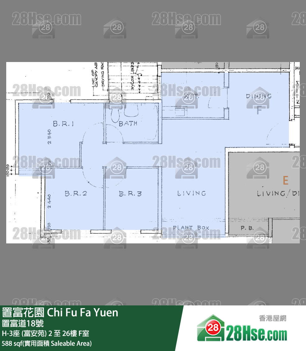置富花園 大廈H-3座 (富安苑)6樓 F室 平面圖