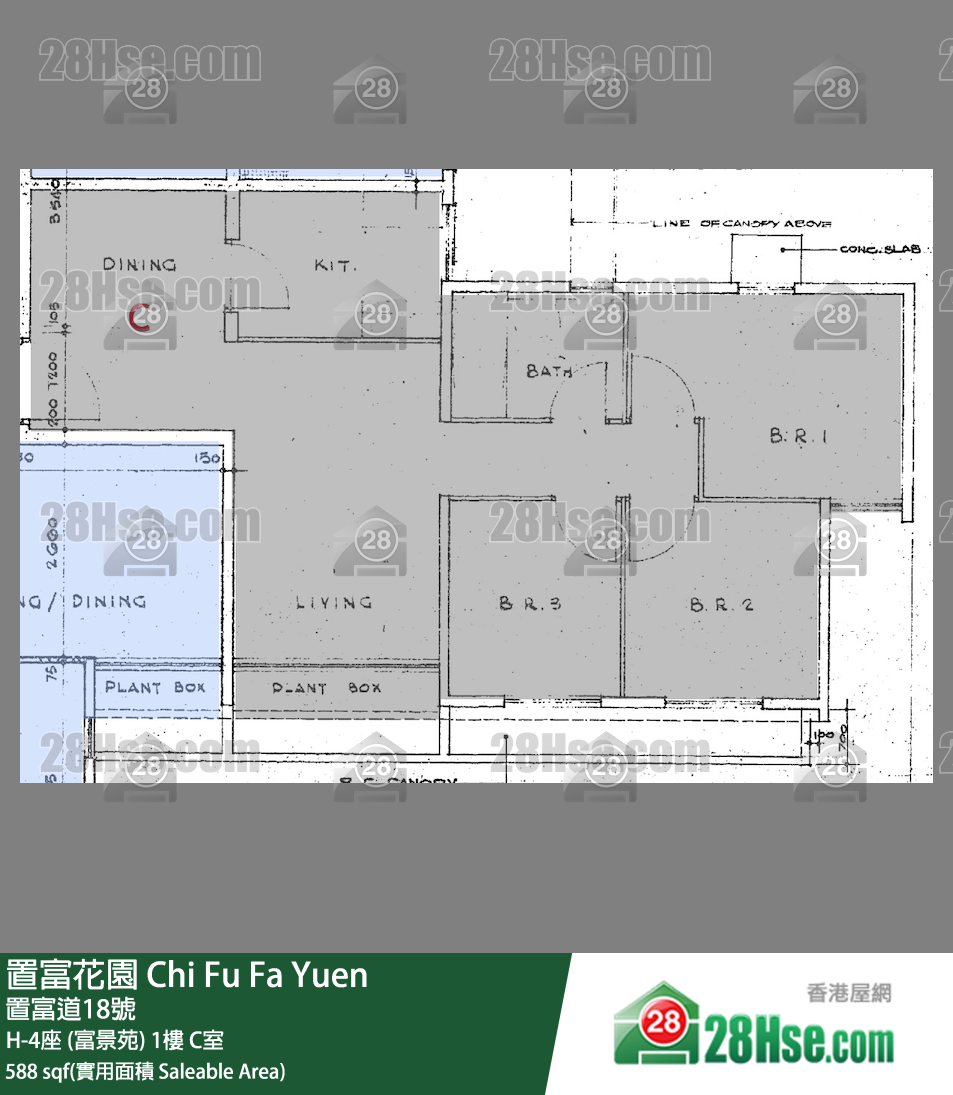 置富花園 大廈H-4座 (富景苑)1樓 C室 平面圖