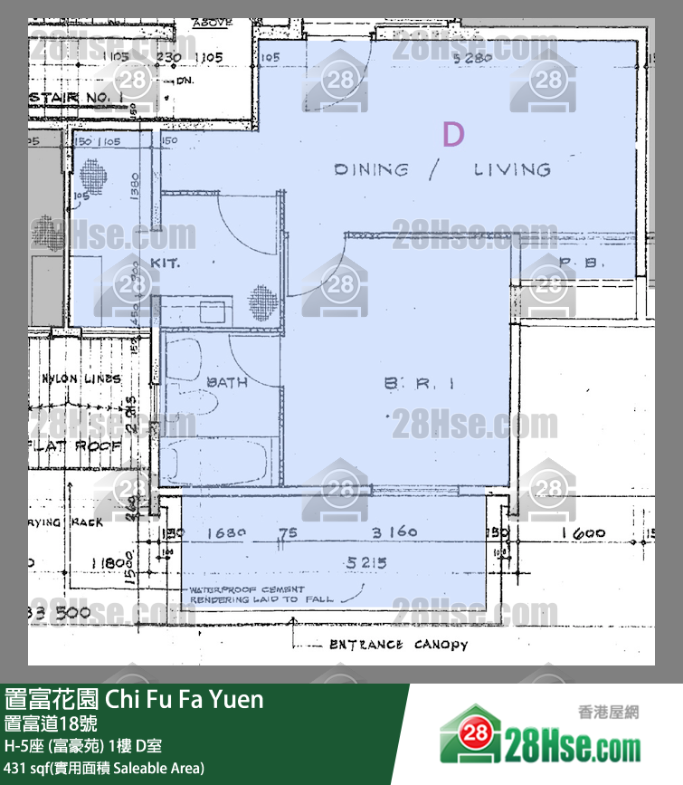 置富花园 大厦 H-5座 (富豪苑) 1楼 D室 平面图